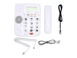 Telefone Fixo Com Fio Branco Volume Ajustável