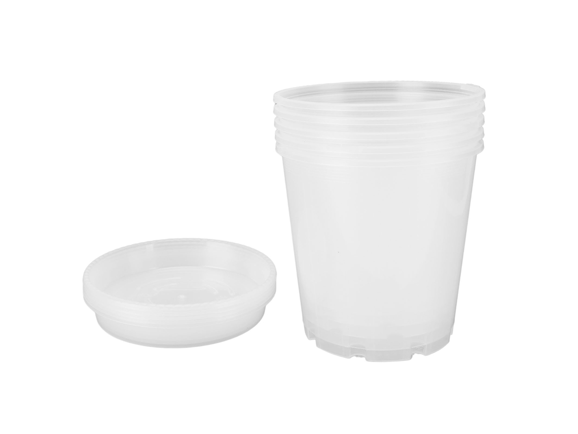 Vasos para Orquídeas Primerox com buracos e pialetas plásticas transparentes para jardim interior e exterior