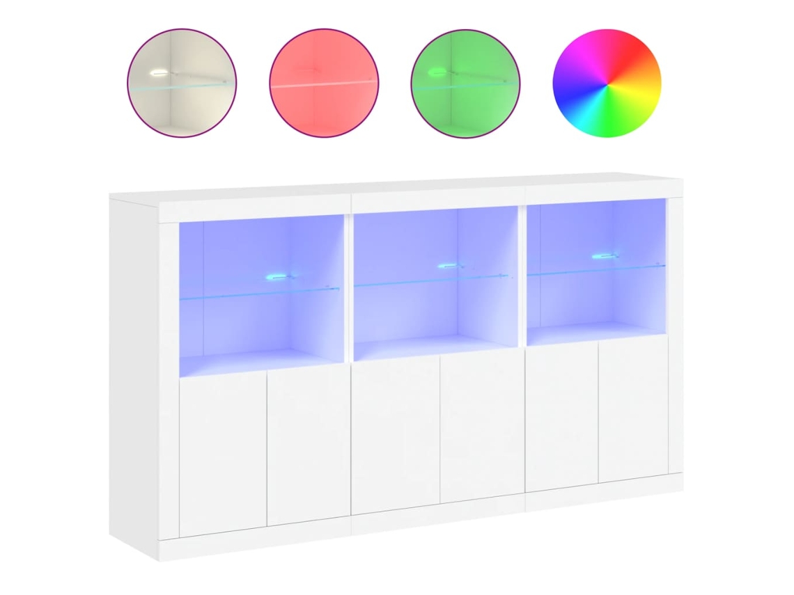 Aparador com luzes LED 181,5x37x100 cm Branco MAISON EXCLUSIVE
