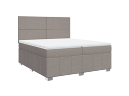 Box Spring Bed, Box Spring Beds Vidaxl Cinzento-acastanhado Tecido (200 X 200 Cm)