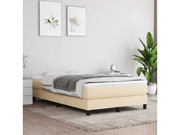 Vidaxl Estrutura De Cama Com Molas 120x200 Cm Tecido Cor Creme