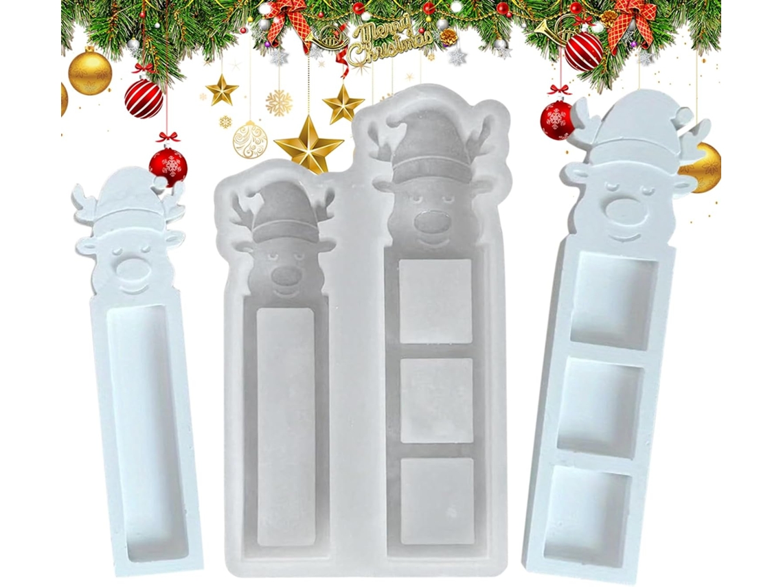 Molde De Resina Rena De Natal, Molde De Silicone Alce De Natal