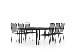 Dining Set, Dining Sets Vidaxl Preto Aço (mesa Com 200 Cm De Comprimento)