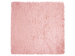 Vidaxl Tapete De De Ovelha Sintética Tafalla Rosa 120 X 120 Cm