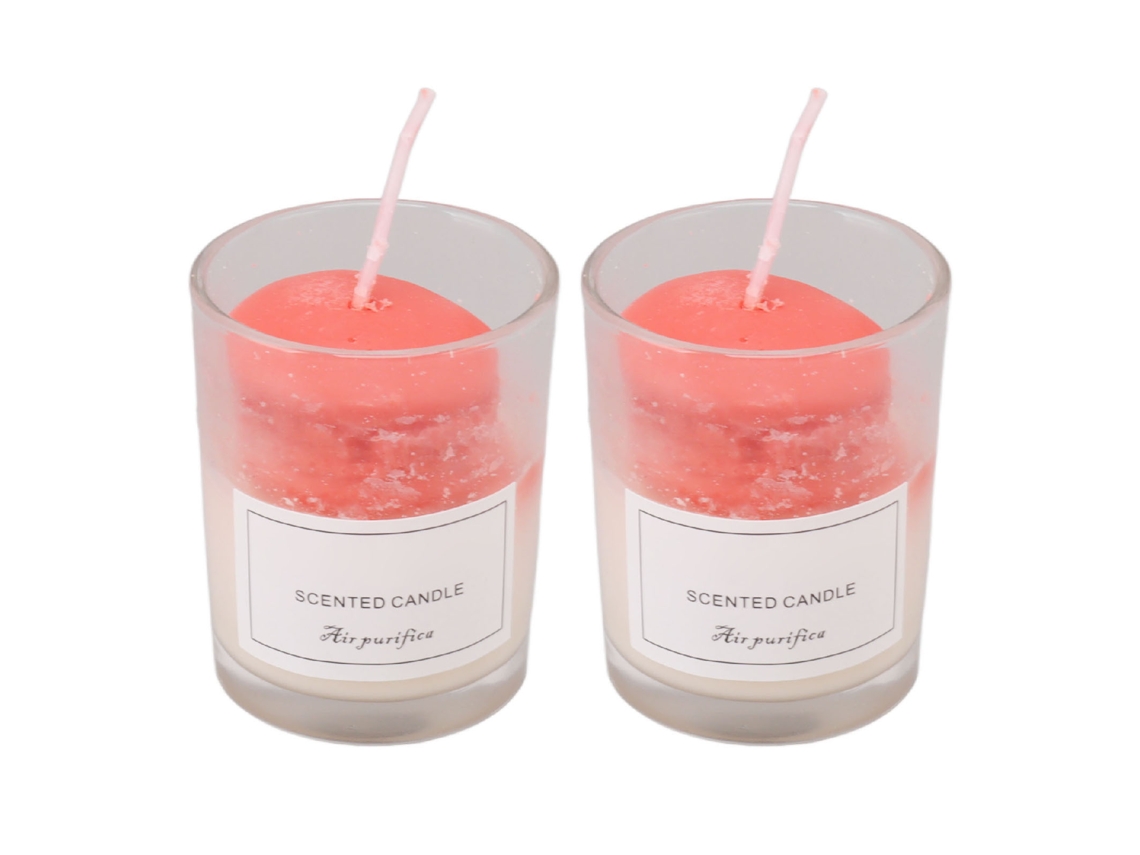 2 Conjuntos Velas Aromáticas de Soja Relaxamento Presente Aniversário