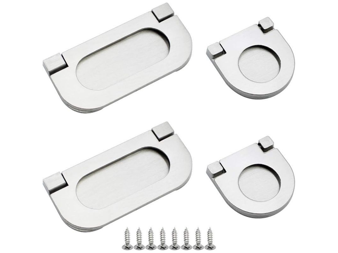 4 Peças De Alça Invisível Para Armário Puxar Horizontal Aço Inoxidável Moderno Durável
