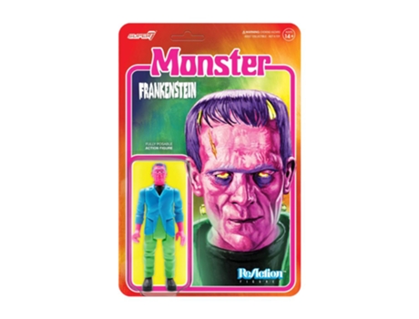Figura Super7 FRANKENSTEIN Monstro Cores de Fantasia Reaction 3.75 Figura