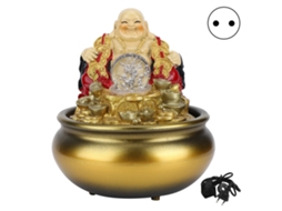 Fontaine Led Decorativo Resina Tomada Eu 220v Ouro Lar Escritório