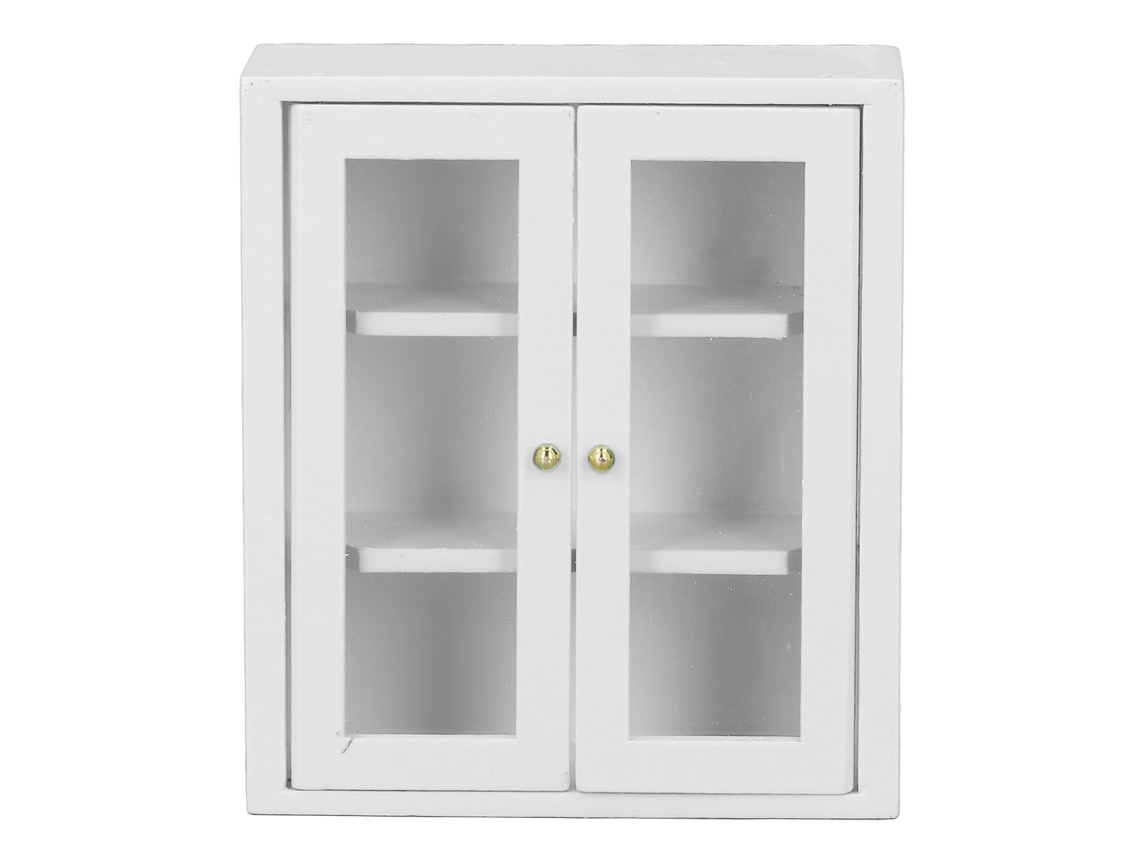 Mali armário de Parede de Madeira para Casa de Bonecas 1:12 Cozinha Decoração Branco