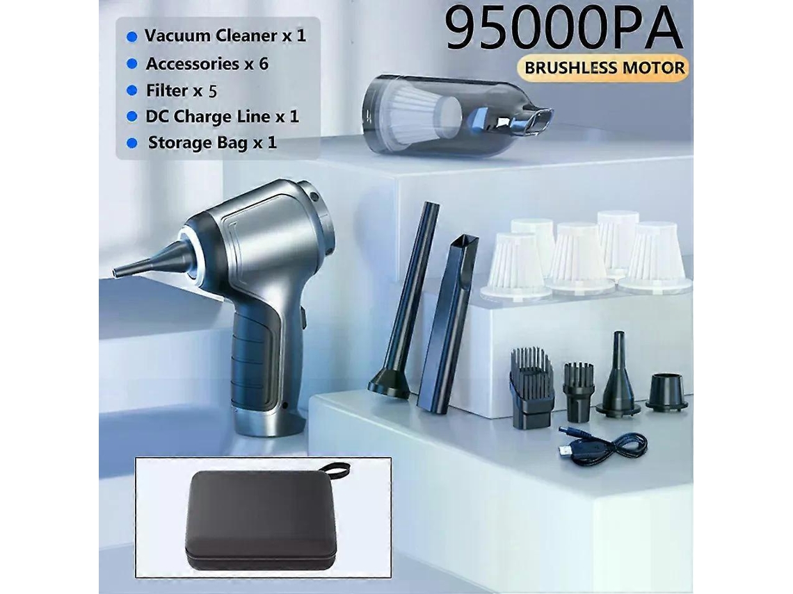 Aspirador De Pó Portátil Sem Fio 95000pa Para Carro, Mini Aspirador De Pó Portátil Para Carro, Casa, Desktop, Teclado, Limpeza, A Aquaforge