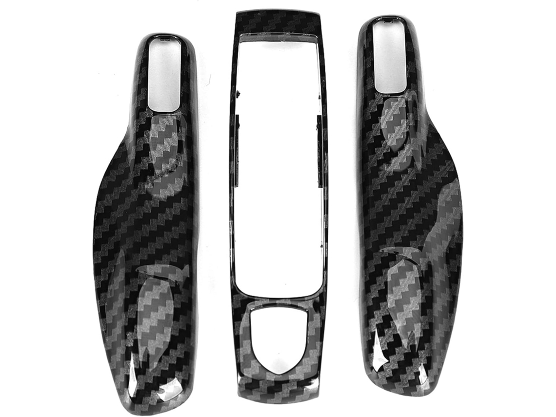 Capa Para Chave De Carro, Conjunto De 3 Peças, Estilo Fibra De Carbono, Capa Para Chave Remota Em Abs, Proteção Durável