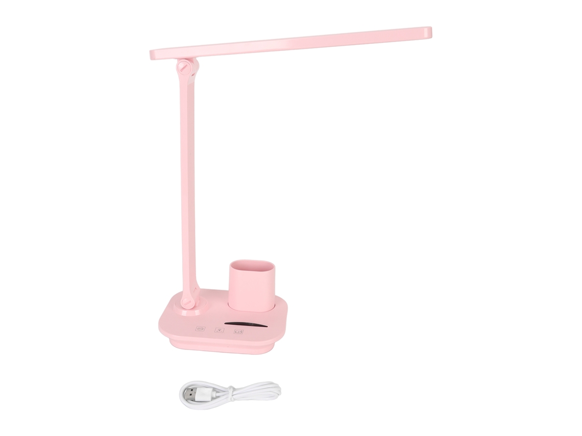 Aetheria lâmpada de Mesa Led Recarregável 5w Cuidado com os Olhos 3 Temperaturas de Cor Ajustável com Apoio para Celular e Caneta Rosa
