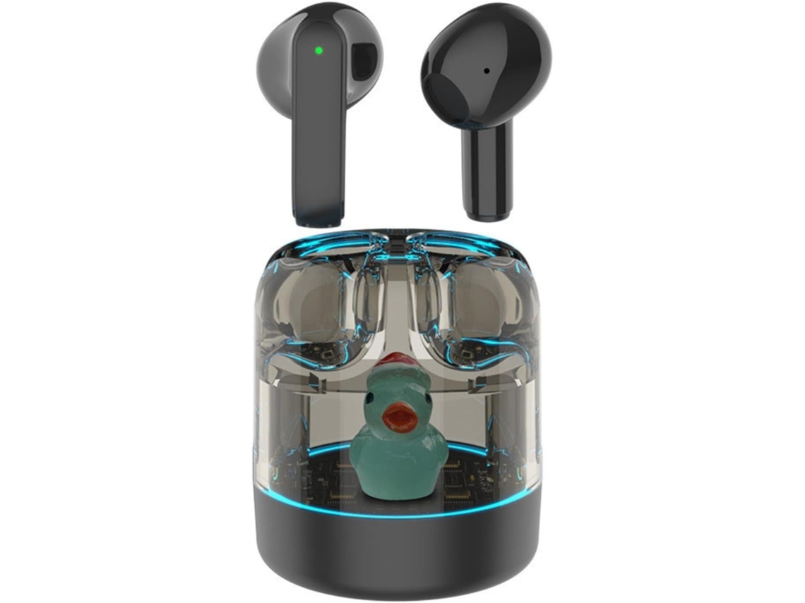 Fones De Ouvido Sem Fio Com Cancelamento Ruído, Design Fofo De Patinho, Intra Auriculares Para Exercícios, Encaixe