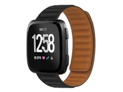 Pulseira Magnética De Silicone 20 Mm, Compatível Com Fitbit Versa 4/ 3/ Sense 2, Preta
