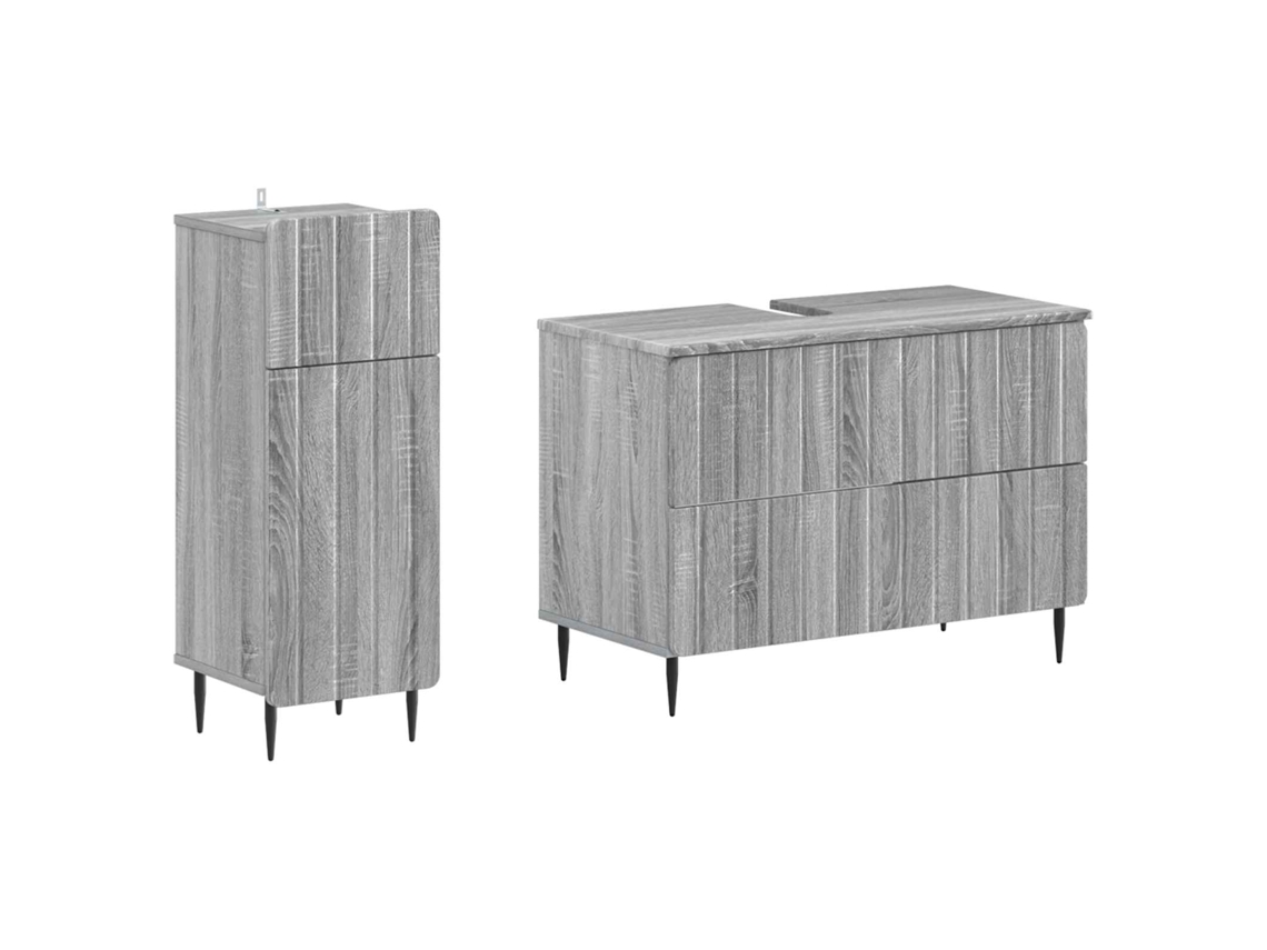 Vidaxl Conjunto De Armário De Banheiro Com 2 Peças Zwolle