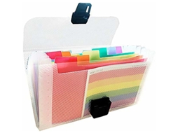 Organizador De Documentos Rainbow, Pasta Portátil Expansível A6 Com 13 Compartimentos Sanfonados, Ideal Para Organizar E Armazenar Documentos