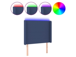 Led Headboard, Led Headboards Vidaxl Azul Tecido (103 X 16 X 118/128 Cm)