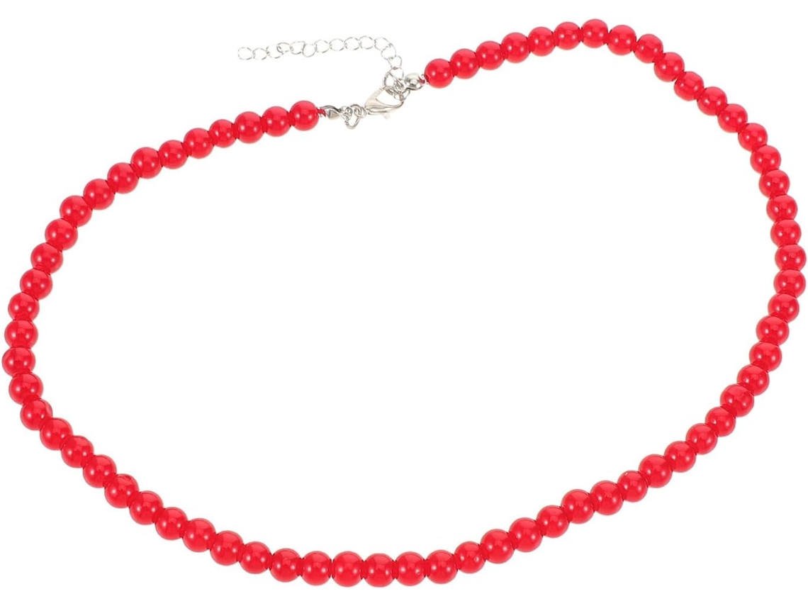 Colar Gargantilha Feminino Com 6 Peças De Contas De Cristal Vermelho, Estilo Étnico Vintage.