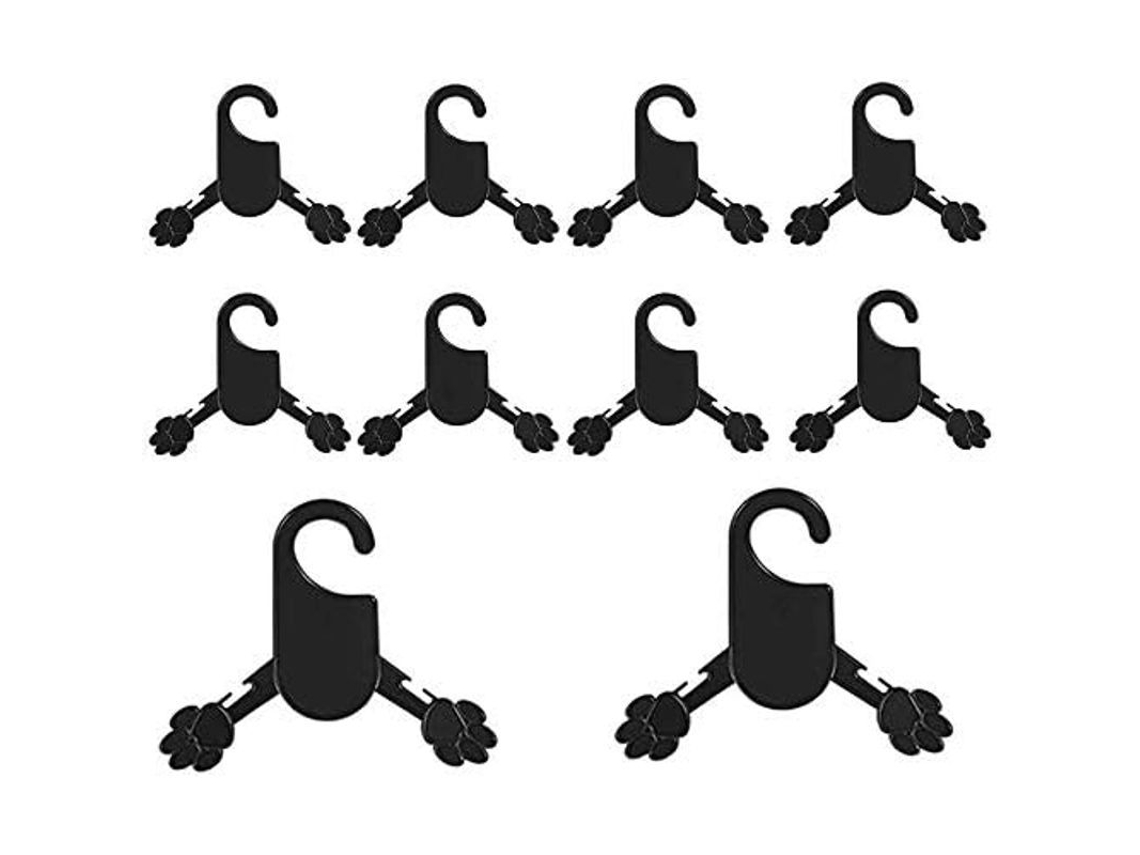 Perchas Para Roupas De Mascotas De Plástico Rosa E Branco Pacote De 10 Tamanho S Preto