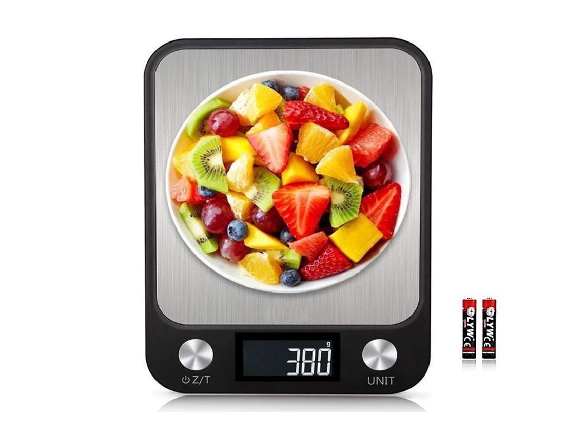 BALANÇA DE COZINHA AQUAFORGE 5 Kg/0,1 G, com visor LCD, em aço inox