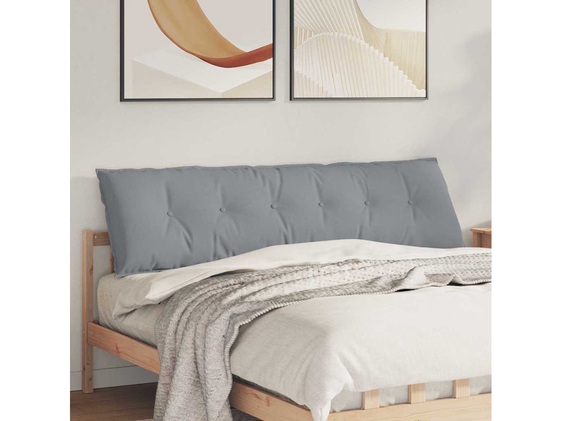 Vidaxl Travesseiro Para Costas Cinzento-claro 180 X 19 X 50 Cm Tecido