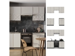 Cozinha Fame Line, 200cm Sem Pt, Cinza Bege/antracite, Antracite, Vicco