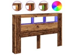 Cabeceira C/ Leds 160x18,5x103,5 cm Derivados de Madeira Madeira Velha MAISON EXCLUSIVE