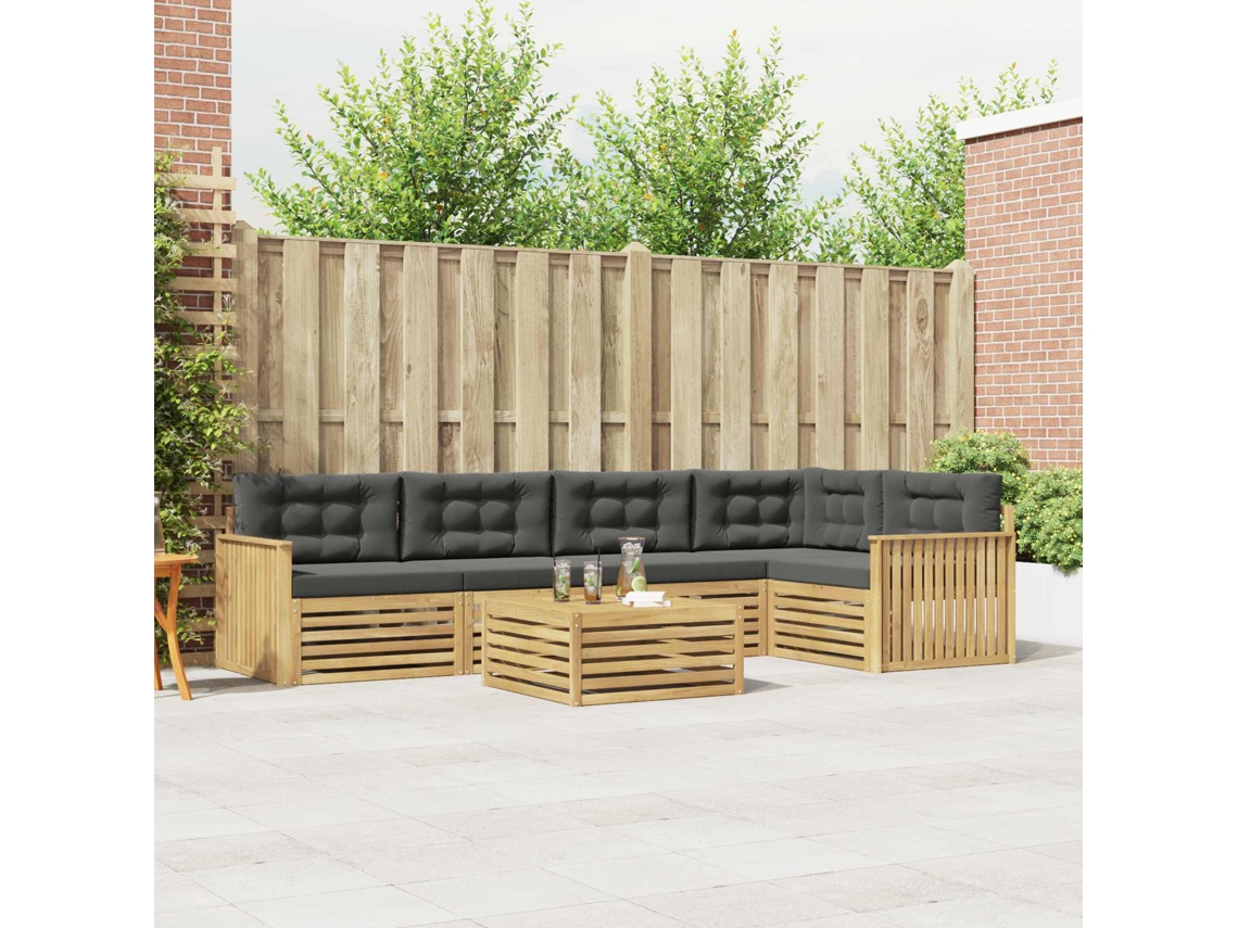 Vidaxl Conjunto De Sofás Para Exterior 6 Unid. Branco E Antracite