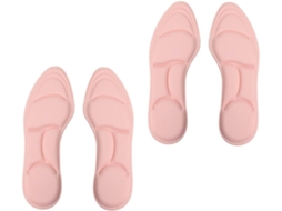 2 Pares De Palmilhas Esportivas Esponja Rosa Com Absorção Impacto 5d E Design Confortável Para Caminhadas Longos