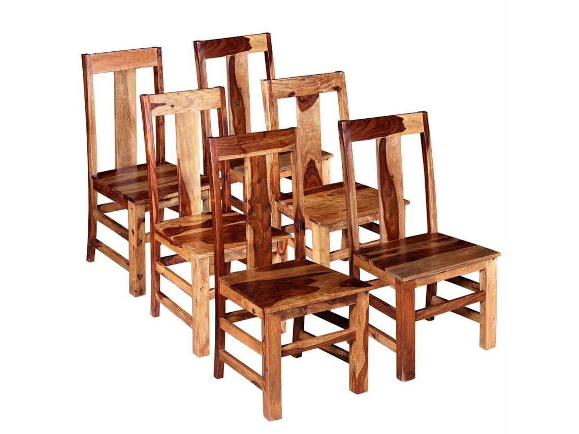 Vidaxl Cadeiras De Jantar 6 Pcs Madeira Maciça