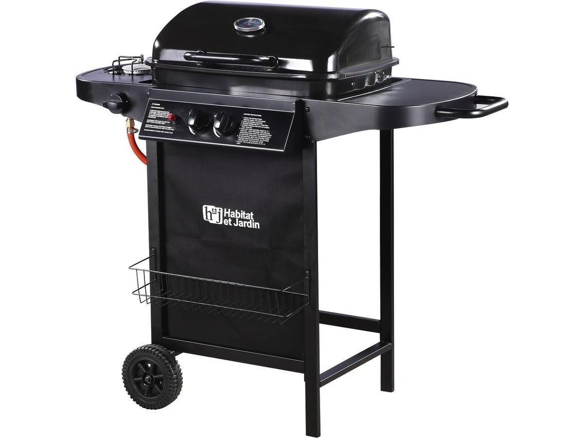 Barbecue HABITAT ET JARDIN Gás ''Party 3'' - 3 Queimadores (1 Lateral) 5,8Kw - Preto