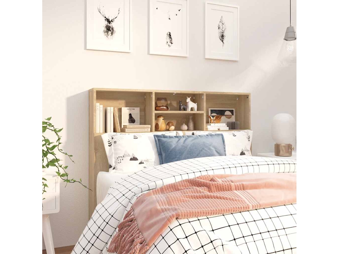 Vidaxl Armário De Cabeceira 120x19x103,5 Cm Cor Carvalho Sonoma