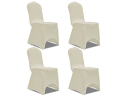 Vidaxl Capa Extensível Para Cadeira 4 Pcs Creme