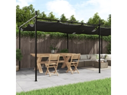 Vidaxl Pérgola Com Toldo Retrátil 589x292x230 Cm Cor Antracite