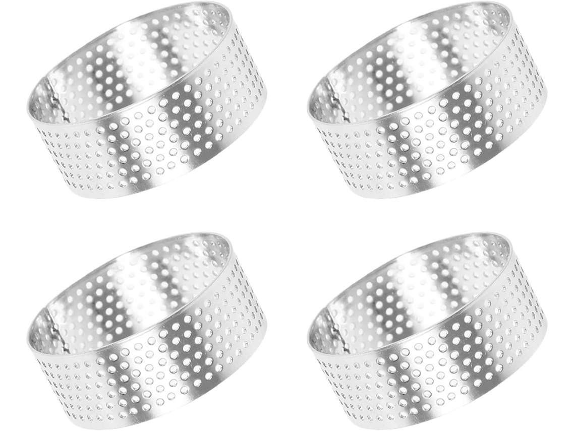 Conjunto De 4 Aros Perfurados Para Tarteletes E Bolos