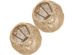 Conjunto de 2 Peças de Vime Artificial Trançado para Decoração de Interiores. SFUSHOS