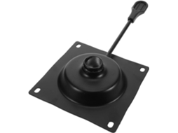 Placa de controle giratória em metal preto para cadeira de escritório