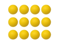 Bola De Golfe De Treino Monocamada Macia Pu 42.6mm Amarela Para Prática Indoor 12pcs