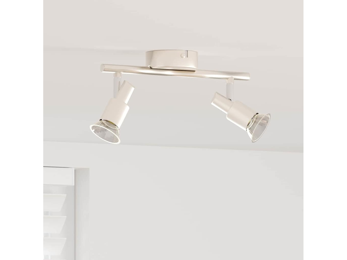 Vidaxl Foco De Teto Com Holofotes Níquel 25,5 X 8 X 11 Cm Aço