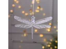 Enfeite De Natal De 15 Cm Com Flocos De Neve, Rena De Cristal E Guirlanda Para Pendurar Na Árvore. Decoração Natalina Para Casa Em Aquaforge
