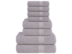 Vidaxl 8pcs Conjunto De Toalhas Frogn 360 G/m² Cinza