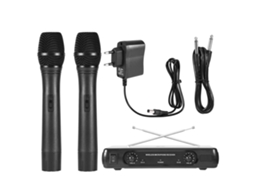1 Microfone De Segmento V 1 Para 2 (especificações Europeias) Sistema Sem Fio Karaokê Profissional