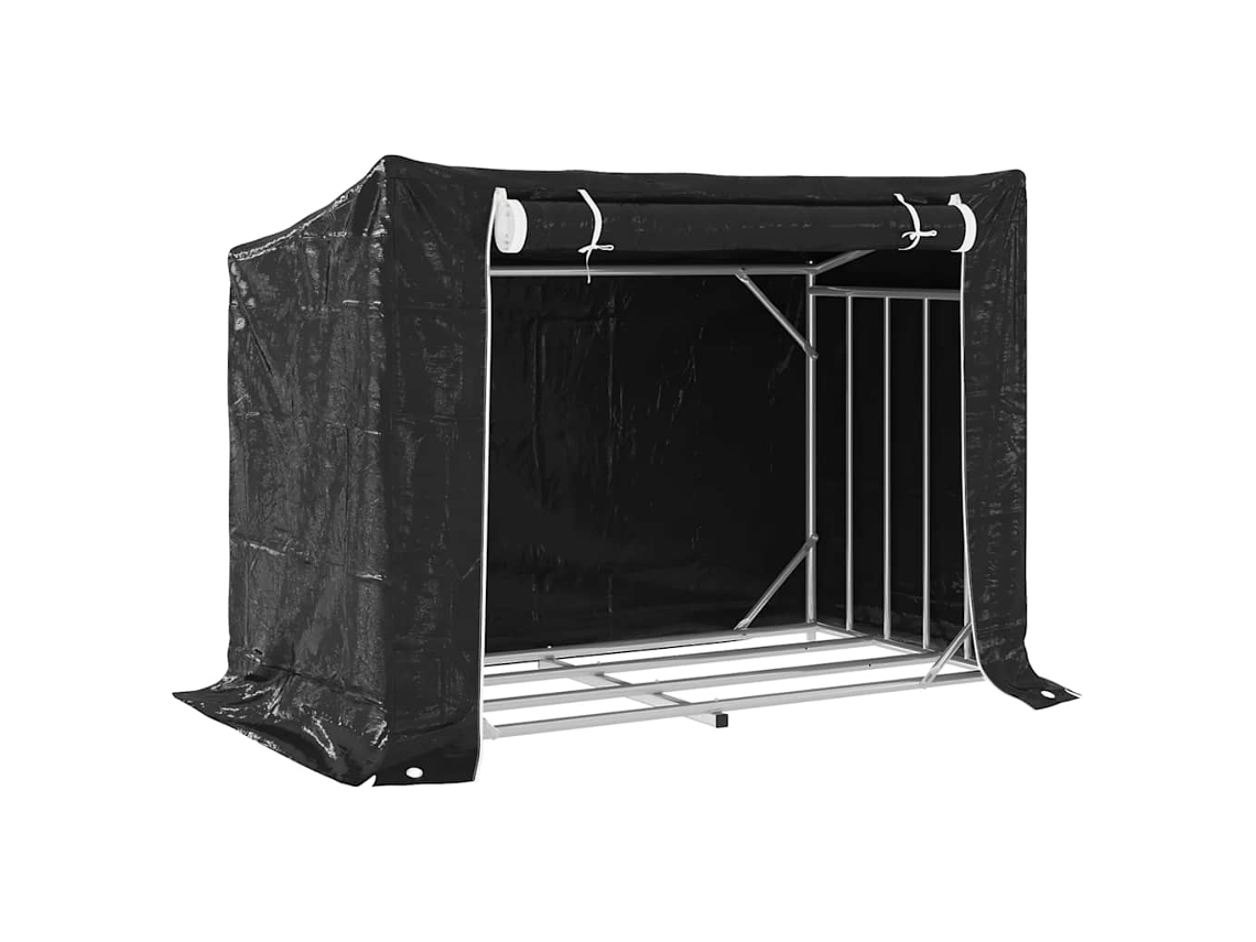 Firewood Rack, Firewood Racks Vidaxl Preto Aço (151 X 80.5 X 110.5 Cm)