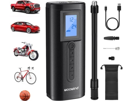 Compressor De Ar Portátil Woowind Ap2 P Inflador De Pneus 150 Psi Para Automóvel, Bomba De Pneus Elétrica Para Automóvel, Bicicleta E Motociclo