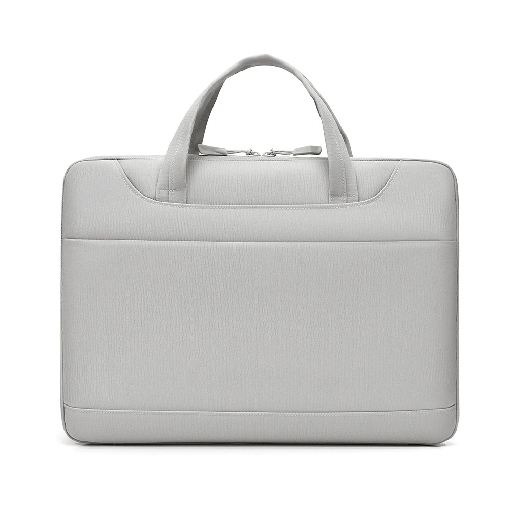 Pasta Notebook Cinza Claro Moda Feminina 15.6 Polegadas Bolsa Interna Abertura 180 Graus
