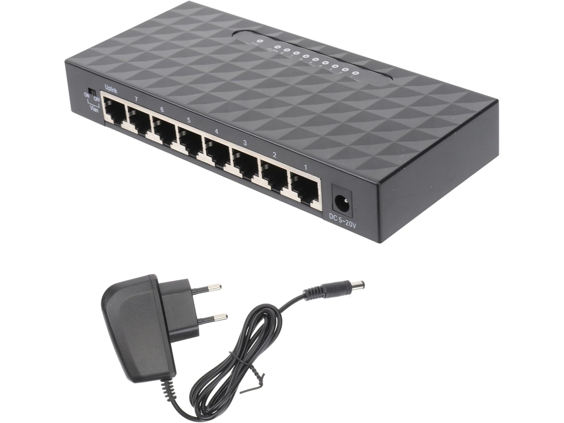 Switch Etherne 8 Escritório Preo Ac220-240v Com Fio