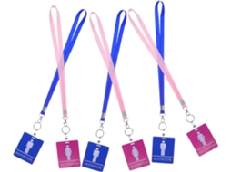 Conjunto De 6 Cordões Pvc Crachás Acesso Ao Banheiro Com Porta Crachá Seguro E Reutilizável Alunos Professores Em