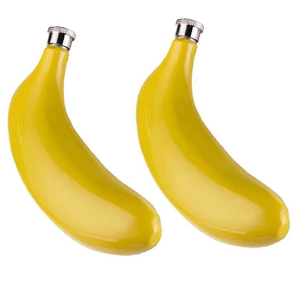 Na/2 Unidades Acessórios Para Bar Ferramenta Garrafa De Bolso Banana De 148ml Em Aço Inoxidável 304 Para Casa E Cozinha