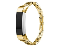 Lurelia Pulseira Em Formato De X Metal Dourado, Compatível Com Smartwatch Fitbit Alta