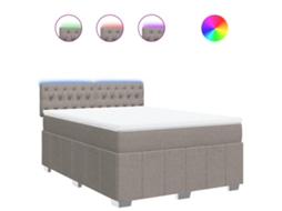 Box Spring Bed, Box Spring Beds Vidaxl Cinzento-acastanhado Tecido (140 X 190 Cm)